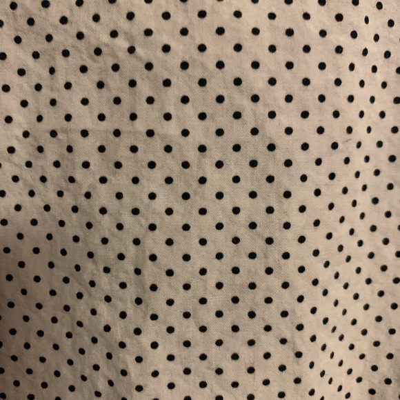 EUC Max Jeans Poof Balloon Billowed Sleeve Blouse Navy Blue Polka Dot - Picture 3 of 7